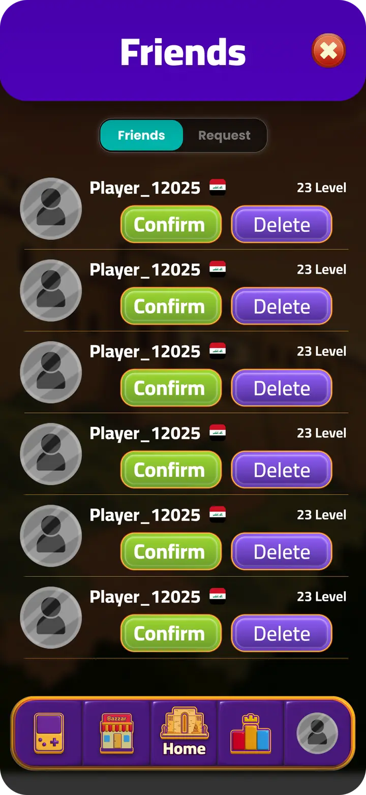 Bottomup Friends Request