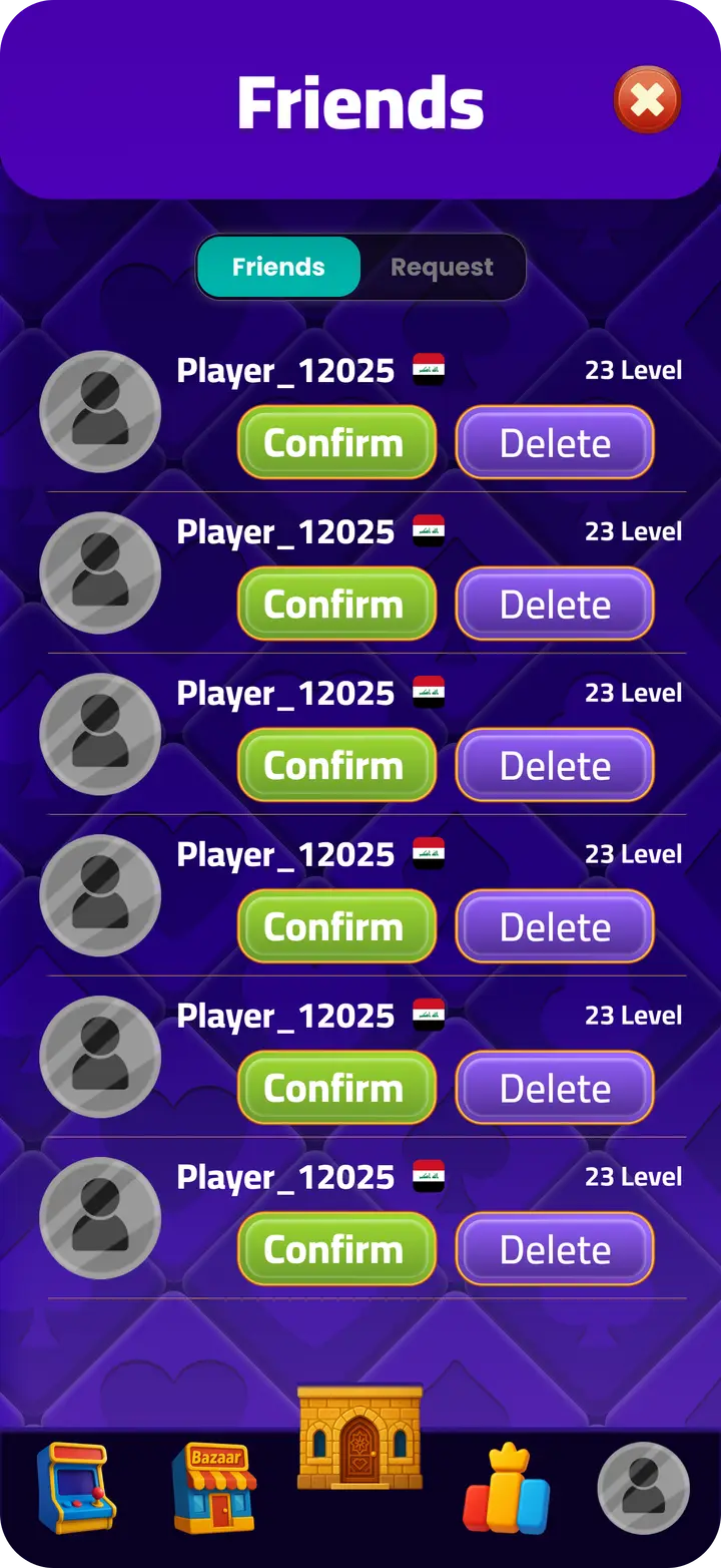 Bottomup Friends Request
