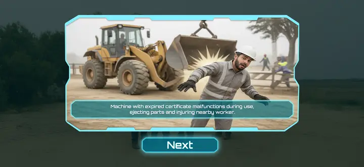 Expired equipment certificate used