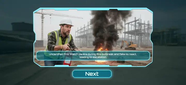 Fire Watch is present but not certified