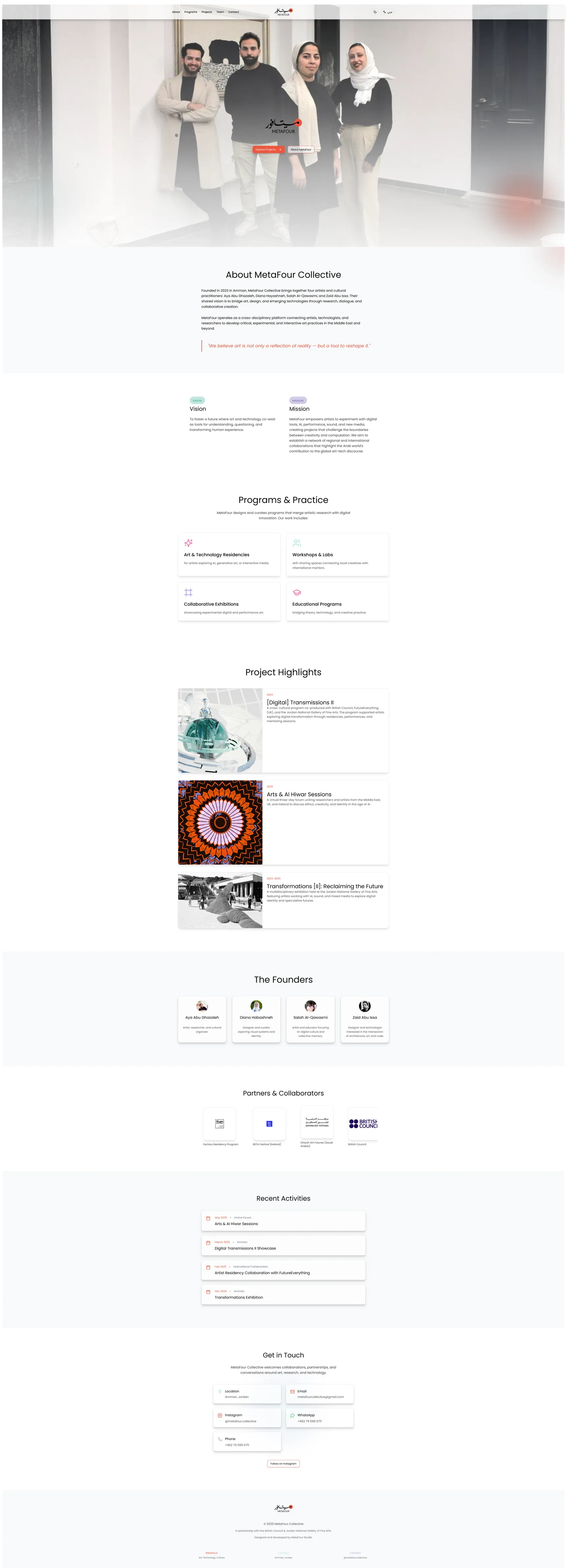 MetaFour Collective — Website — cover