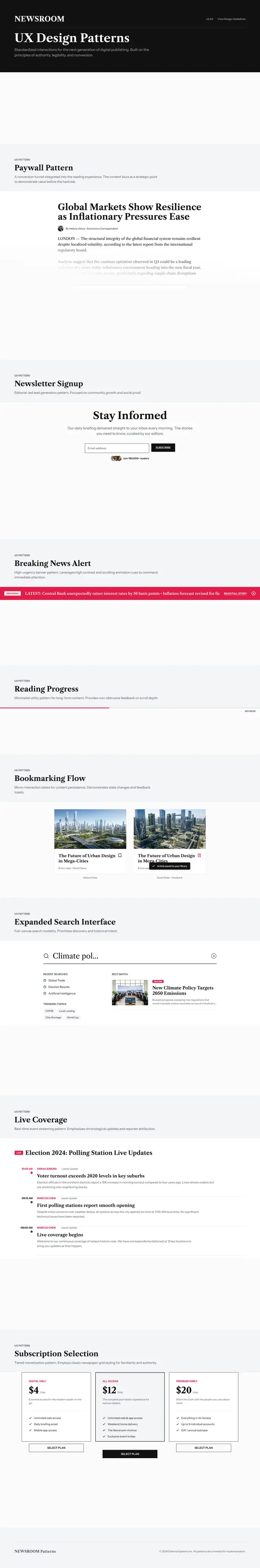 NEWSROOM UX PATTERNS