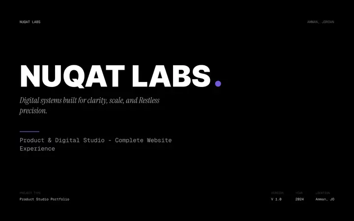 Nuqat Labs — Studio Website & CMS — cover